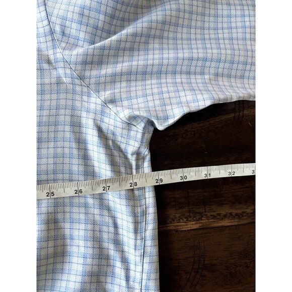 Jos A Bank Reserve Men's White & Light Blue Casual Buttoned Shirt - Picture 4 of 6